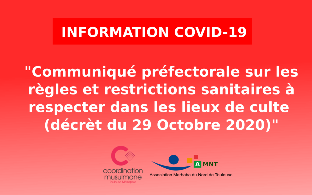 Communication directives COVID du 29 Octobre 2020